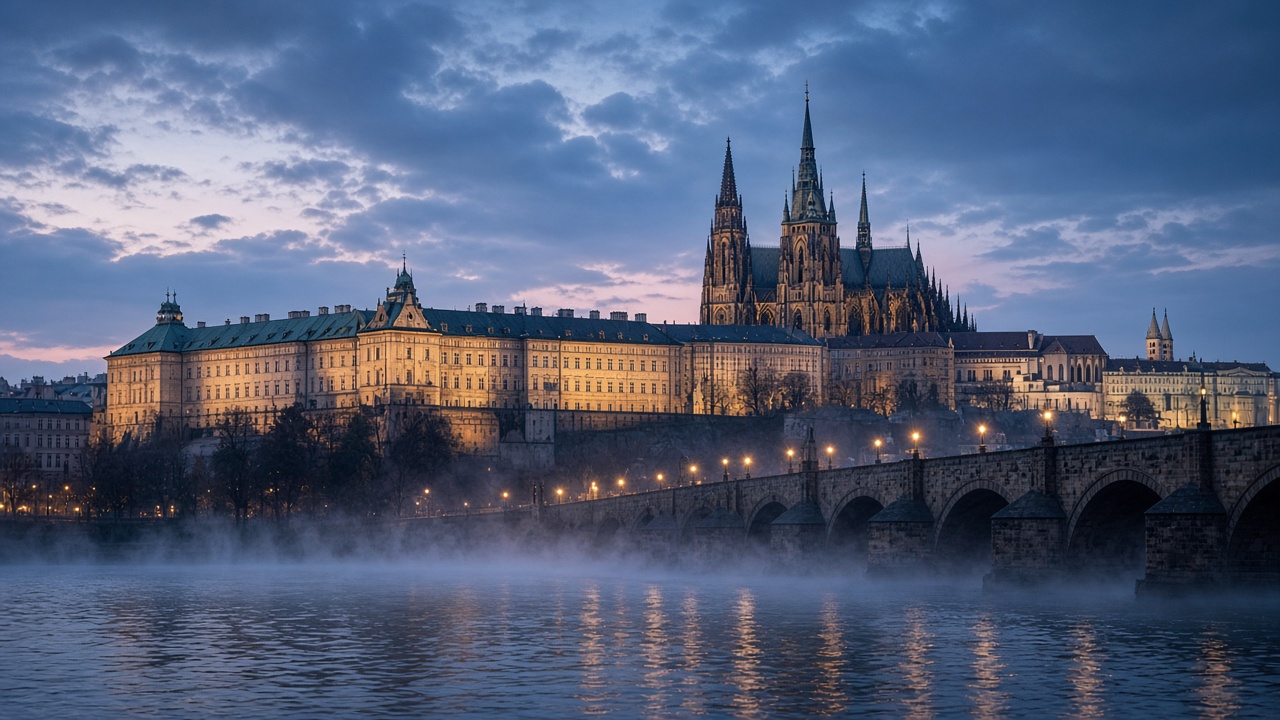 Pražský hrad nad Vltavou